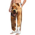 thumbnail image 1 of Picia Happy Fluffy Running Dog Mens Soft Woven Cotton Elastic Waistband Sleep Pajama Pant Lounge Sleep Pant With Pockets And Drawstring-Small, 1 of 9