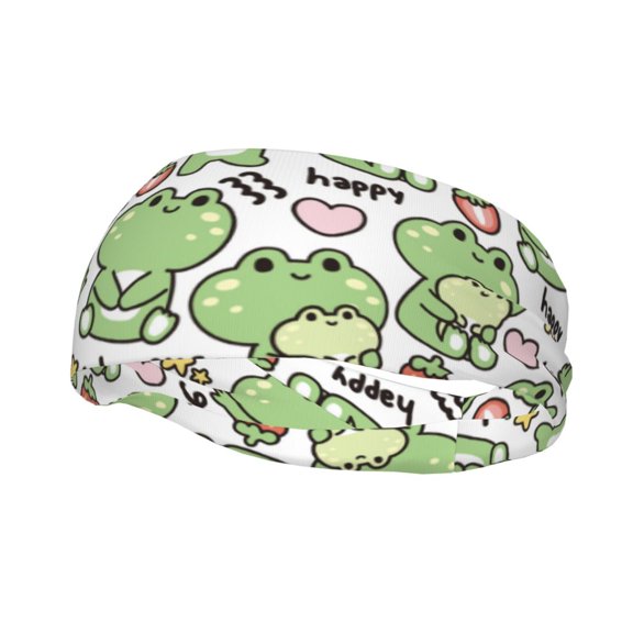Picia Happy Frogs Print Mens Running Headband,Mens Sweatband Sports Headband for Running,Cycling,Basketball,Yoga,Fitness Workout