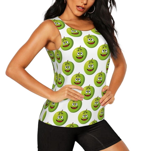 Picia Happy Fruit Pattern Women's Workout Tank Top,Breathable Activewear,Slim Fit Athletic Top,Versatile Workout Moisture-wicking top-X-Large