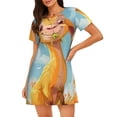 thumbnail image 1 of Picia Happy Goat In Meadow Pattern Women’s Nightdress – Casual Short-sleeved Loose-Fit Sleepwear, Soft Cotton Short-Sleeve Sleep Shirt for Relaxation & Comfort, 1 of 6