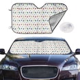 thumbnail image 1 of Picia Happy Graduation Curved Windshield Sunshade Accordion Folding Style Auto Shade for Car Truck SUV Van Blocks UV Ray Sun Visor Protector -Medium, 1 of 7