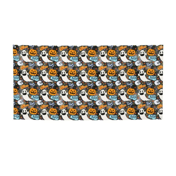 Picia Happy Halloween2 Pattern Party Banner, Festive Decoration, Holiday Banner, Celebration Decor, Event Banner, Reusable Party Banner-Medium