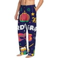 thumbnail image 1 of Picia Happy Mardi Gras Mens Soft Woven Cotton Elastic Waistband Sleep Pajama Pant Lounge Sleep Pant With Pockets And Drawstring-X-Large, 1 of 9