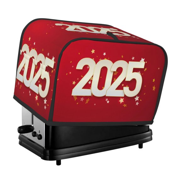 Picia Happy New 2025 Year Print 2 Slice Toaster Cover , Toaster Protector Dustproof Kitchen Appliance Cover, Kitchen Appliance Dustproof Protector