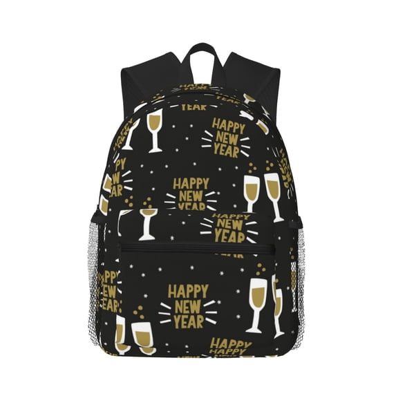 Picia Happy New Year Large Capacity Backpack Classic Style Backpack Casual Backpack Water-Resistant School Work Travel Outdoor Backpack