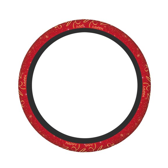Picia Happy New Year2 Car Steering Wheel Cover, Non-Slip, Breathable, Universal 15 inch