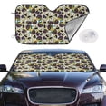thumbnail image 1 of Picia Happy Skeleton Curved Windshield Sunshade Accordion Folding Style Auto Shade for Car Truck SUV Van Blocks UV Ray Sun Visor Protector -Medium, 1 of 7