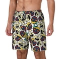 thumbnail image 1 of Picia Happy Skeleton pattern Mens Swim Trunks with Compression Liner Stretch Beach Shorts Quick Dry with Zipper Pockets No-Chafing Board Shorts-Small, 1 of 9