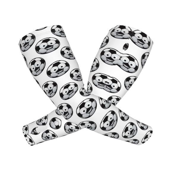Picia Happy Soccer Arm Sleeves for Men and Women - Tattoo Cover Up UPF 50+ Cooling Sports Sleeve for Basketball Golf Football-One Size
