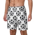 thumbnail image 1 of Picia Happy Soccer pattern Mens Swim Trunks with Compression Liner Stretch Beach Shorts Quick Dry with Zipper Pockets No-Chafing Board Shorts-Small, 1 of 9