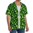 thumbnail image 1 of Picia Happy St. Patrick's day Men's Linen Shirts Short Sleeve Cuban Beach Shirts Casual Shirts Button Down Shirt for Men Beach Summer Wedding Shirt-4X-Large, 1 of 7