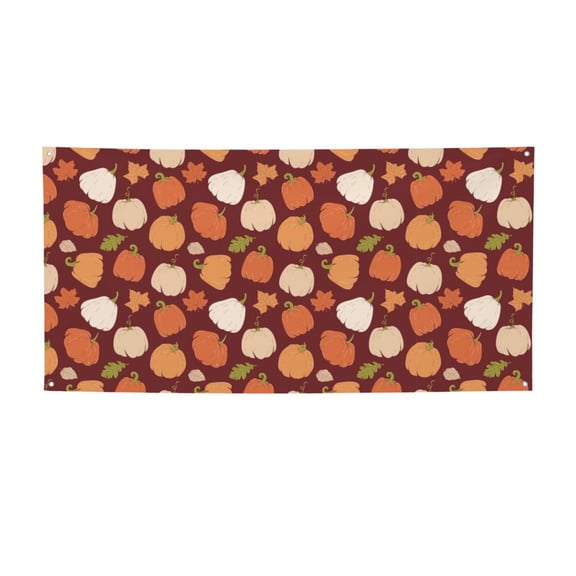 Picia Happy Thanksgiving Day Pattern Party Banner, Festive Decoration, Holiday Banner, Celebration Decor, Event Banner, Reusable Party Banner-Small
