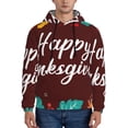 thumbnail image 1 of Picia Happy Thanksgiving Pattern Casual Men's Hoodie - Lightweight Hooded Sweatshirt with Kangaroo Pocket, Comfortable Pullover for Everyday, Travel-Medium, 1 of 7