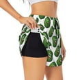thumbnail image 1 of Picia Happy Watermelon Pattern Women's 2 in 1 Athletic Running Shorts High Waisted Workout Casual Gym Sweat Shorts with Comfy Liner Zipper Pockets-Medium, 1 of 9
