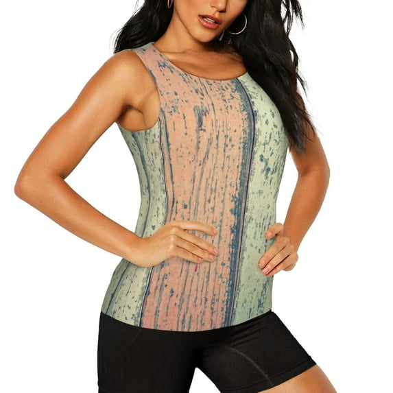 Picia Hardwood Pattern Women's Workout Tank Top,Breathable Activewear,Slim Fit Athletic Top,Versatile Workout Moisture-wicking top-Medium