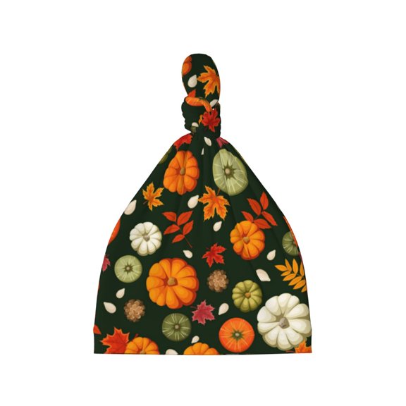 Picia Harvest Pumpkins Printed Preemie Hats for Baby Girls Cotton Premature Knot Hats Newborn Hospital Cap Warm Knot Beanie Nicu for Preemie Girls and Boys