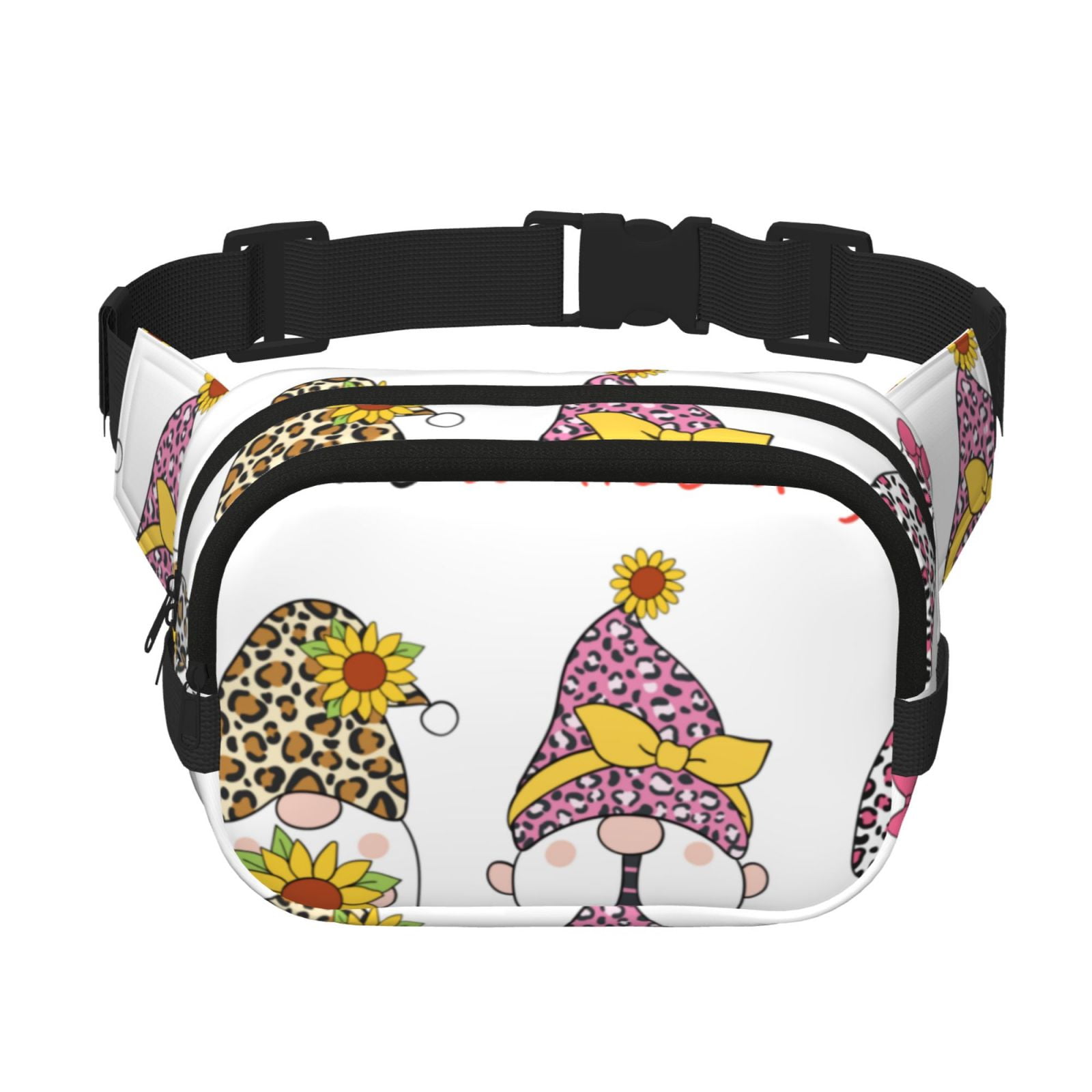 Picia Have a Nice Day Print Square Double-Layer Waist Bag Mini Adjustable Waist Belt Bag Exercise Running Travel Hiking