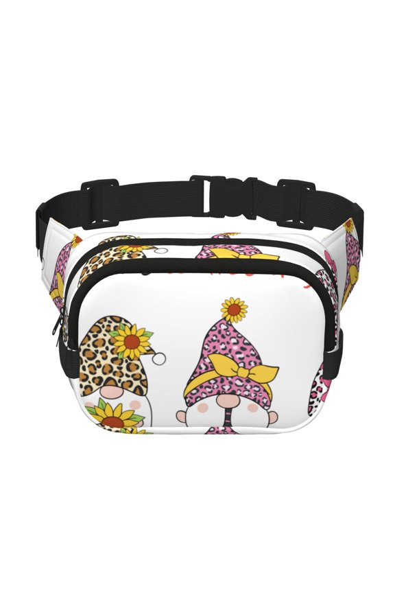 Have a Nice Day Print Square Double-Layer Waist Bag Mini Adjustable Waist Belt Bag Exercise Running Travel Hiking