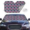 thumbnail image 1 of Picia Hawaii Palms Curved Windshield Sunshade Accordion Folding Style Auto Shade for Car Truck SUV Van Blocks UV Ray Sun Visor Protector -, 1 of 7