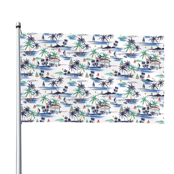 Picia Hawaii Palms Printed Flag ,Hawaii Palms Pattern Garden Flag Vertical Double,Yard Lawn Outdoor Decor 48x72"