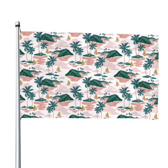 Picia Hawaii Palms Printed Flag ,Hawaii Palms Pattern Garden Flag Vertical Double,Yard Lawn Outdoor Decor 48x72"