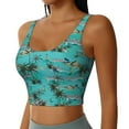 thumbnail image 1 of Picia Hawaii Palms Sports Bra for Women,Padded Strappy Sports Bras Medium Support Yoga Bra with Removable Cups,Running Yoga Bra-Small, 1 of 9