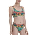 thumbnail image 1 of Picia Hawaii Palms Women's High Waisted Bikini Scoop Neck Swimsuit Two Pieces Bathing Suit-Small, 1 of 8