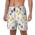 thumbnail image 1 of Picia Hawaiian Coconut Tree pattern Mens Swim Trunks with Compression Liner Stretch Beach Shorts Quick Dry with Zipper Pockets No-Chafing Board Shorts-Large, 1 of 9