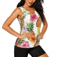 thumbnail image 1 of Picia Hawaiian Pineappl Pattern Women's Workout Tank Top,Breathable Activewear,Slim Fit Athletic Top,Versatile Workout Moisture-wicking top-Small, 1 of 9