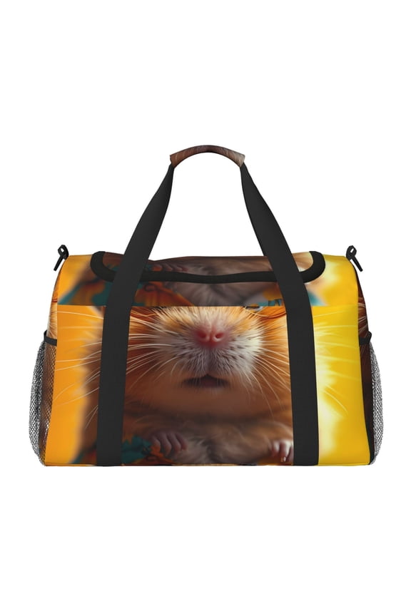 Hawaiian Style Guinea Pig Print Travel Duffle Bag,Weekender Bags for Women with Shoe Compartment, Gym Duffel Bag with Wet Pocket, Hospital Bags for Labor and Delivery