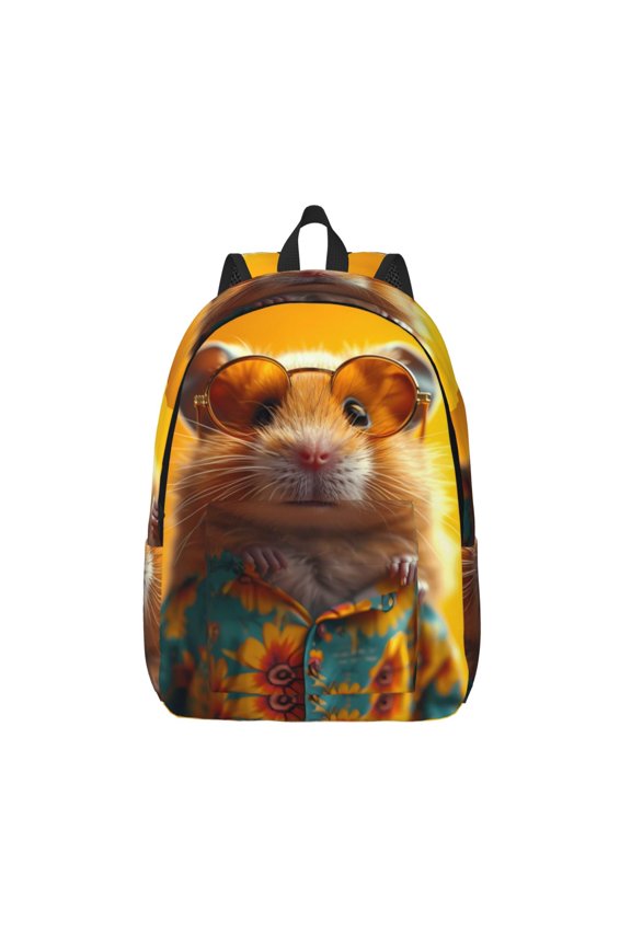 Hawaiian Style Guinea Pig Printed Canvas Daypack - Stylish and Durable Vintage Compact Backpack - Class, Work, Travel, or Laptop Bookbag,Organized Compartments-Small