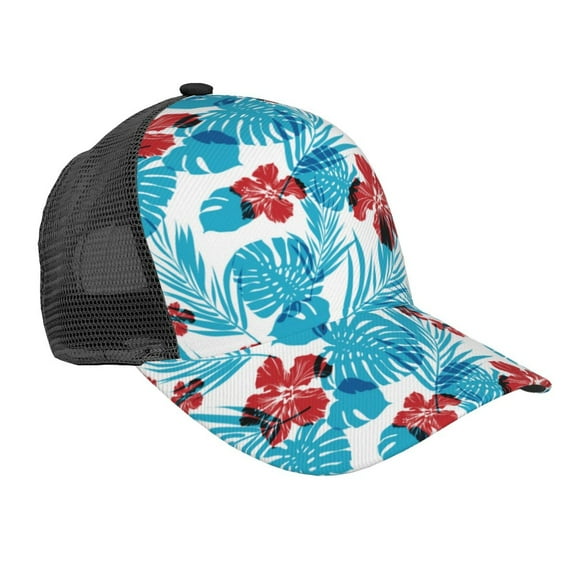 Picia Hawaiian Style Pattern Trucker Hat,Baseball Cap,Sun Protection Cap,Stylish Headwear,Leisure Cap,Outdoor Sports Cap