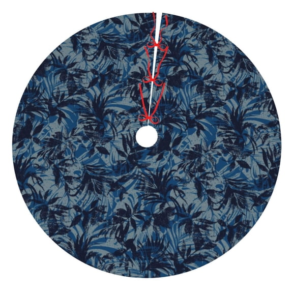 Picia Hawaiian Style Print Christmas Tree Skirt , Christmas Tree Skirt Ornaments for Merry Christmas Holiday Party Decorations Indoor Outdoor-30"