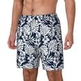 thumbnail image 1 of Picia Hawaiian Style pattern Mens Swim Trunks with Compression Liner Stretch Beach Shorts Quick Dry with Zipper Pockets No-Chafing Board Shorts-Large, 1 of 9