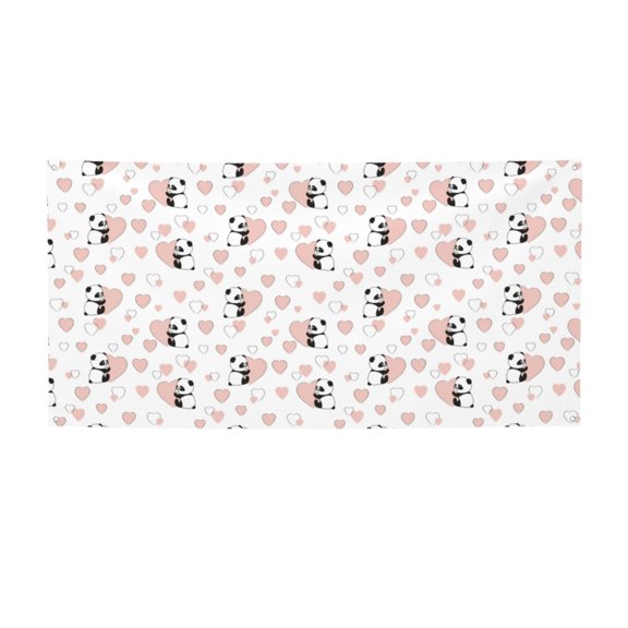Picia Heart Panda Pattern Party Banner, Festive Decoration, Holiday Banner, Celebration Decor, Event Banner, Reusable Party Banner-Medium