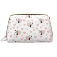 thumbnail image 1 of Picia Heart Panda Print Leather Makeup Bag Make Up Bag Travel Toiletry Bag for Her Girlfriend Teacher Teen Girl Gifts, 1 of 8