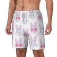 thumbnail image 1 of Picia Heart Rabbit pattern Mens Swim Trunks with Compression Liner Stretch Beach Shorts Quick Dry with Zipper Pockets No-Chafing Board Shorts-3X-Large, 1 of 9