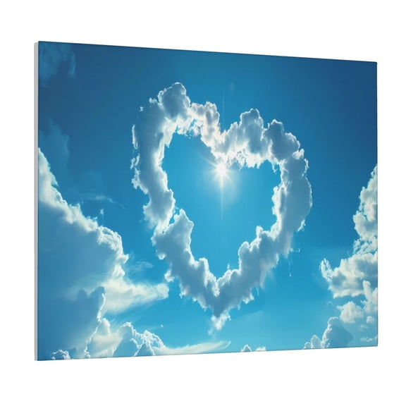Picia Heart Shaped Cloud Pattern Decorative Picture – Unique Wall Art, Modern Canvas Print for Trendy Interiors (Horizontal)