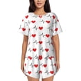 thumbnail image 1 of Picia Heartbeat Symbol Pajamas Sets for Women Soft Short-Sleeved Pjs with Lounge Shorts Two Piece Sleepwear-, 1 of 9