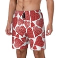 thumbnail image 1 of Picia Hearts pattern Mens Swim Trunks with Compression Liner Stretch Beach Shorts Quick Dry with Zipper Pockets No-Chafing Board Shorts-Small, 1 of 9