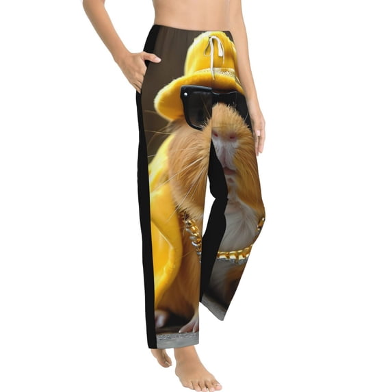 Picia Heavy Metal Style Guinea Pig Womens Soft Woven Cotton Elastic Waistband Sleep Pajama Pant Lounge Sleep Pant With Pockets And Drawstring-Small