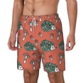 thumbnail image 1 of Picia Hedgehog Mushroom pattern Mens Swim Trunks with Compression Liner Stretch Beach Shorts Quick Dry with Zipper Pockets No-Chafing Board Shorts-Small, 1 of 9