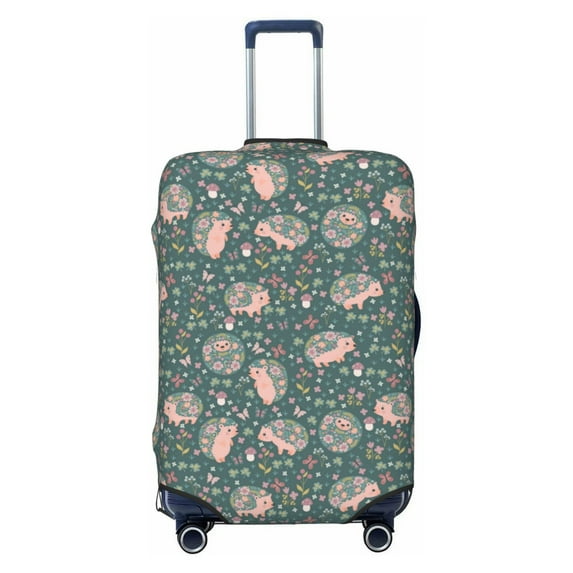 Picia Hedgehogs and Flowers Luggage Protector Cover Thicken Suitcase Protector Cover Fit 18-32 Inch Luggage-