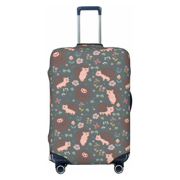 Picia Hedgehogs and Flowers1 Luggage Protector Cover Thicken Suitcase Protector Cover Fit 18-32 Inch Luggage-Medium