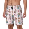 thumbnail image 1 of Picia Hello Easter pattern Mens Swim Trunks with Compression Liner Stretch Beach Shorts Quick Dry with Zipper Pockets No-Chafing Board Shorts-X-Large, 1 of 9