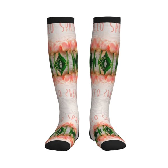 Picia Hello Spring Printed Sports Compression Socks - 15-20mmHg Graduated Compression, High-Performance Soft and Breathable Socks for Men and Women
