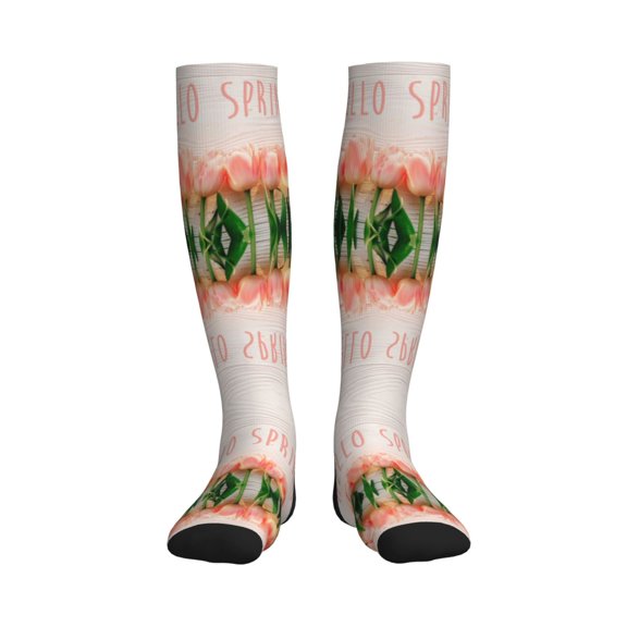 Picia Hello Spring Printed Sports Compression Socks - 15-20mmHg Graduated Compression, High-Performance Soft and Breathable Socks for Men and Women