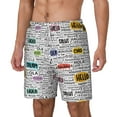 thumbnail image 1 of Picia Hello pattern Mens Swim Trunks with Compression Liner Stretch Beach Shorts Quick Dry with Zipper Pockets No-Chafing Board Shorts-Medium, 1 of 9