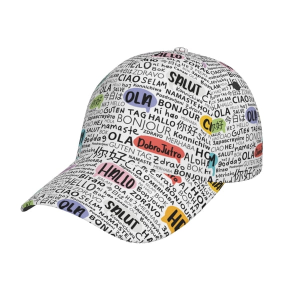 Picia Hello pattern Trucker Low Profile Hat Men Women Baseball Cap Dad Hat Adjustable Unconstructed Plain Cap