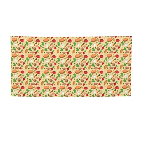 Picia Herb Of Burger Pattern Party Banner, Festive Decoration, Holiday Banner, Celebration Decor, Event Banner, Reusable Party Banner-Medium